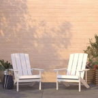 Merrick Lane Set of 2 Adirondack Patio Chairs With Vertical Lattice Back And Weather Resistant Frame