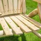 Outsunny Wood Adirondack Patio Chair Bench with Center Coffee Table, Perfect for Lounging and Relaxing Outdoors