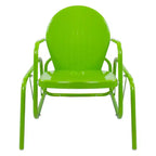 Northlight Outdoor Retro Metal Tulip Glider Patio Chair, Lime Green