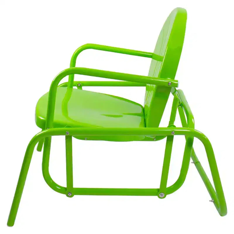 Northlight Outdoor Retro Metal Tulip Glider Patio Chair, Lime Green