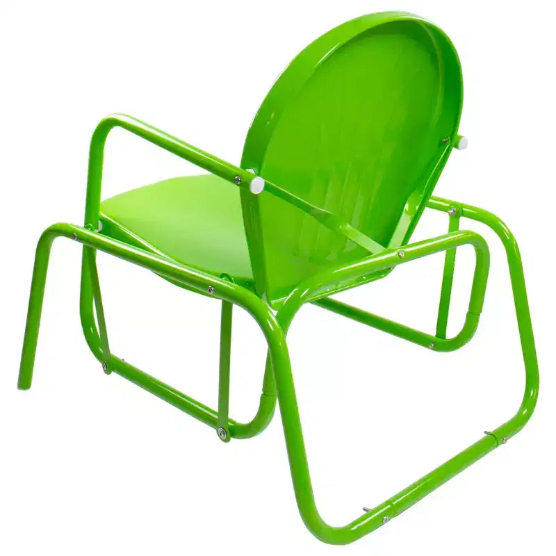Northlight Outdoor Retro Metal Tulip Glider Patio Chair, Lime Green