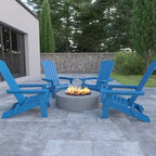 Flash Furniture Set of 4 Charlestown All-Weather Poly Resin Folding Adirondack Chair