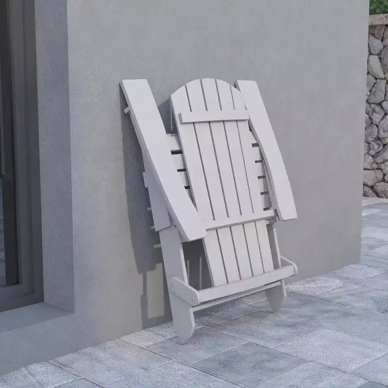 Flash Furniture Set of 4 Charlestown All-Weather Poly Resin Folding Adirondack Chair