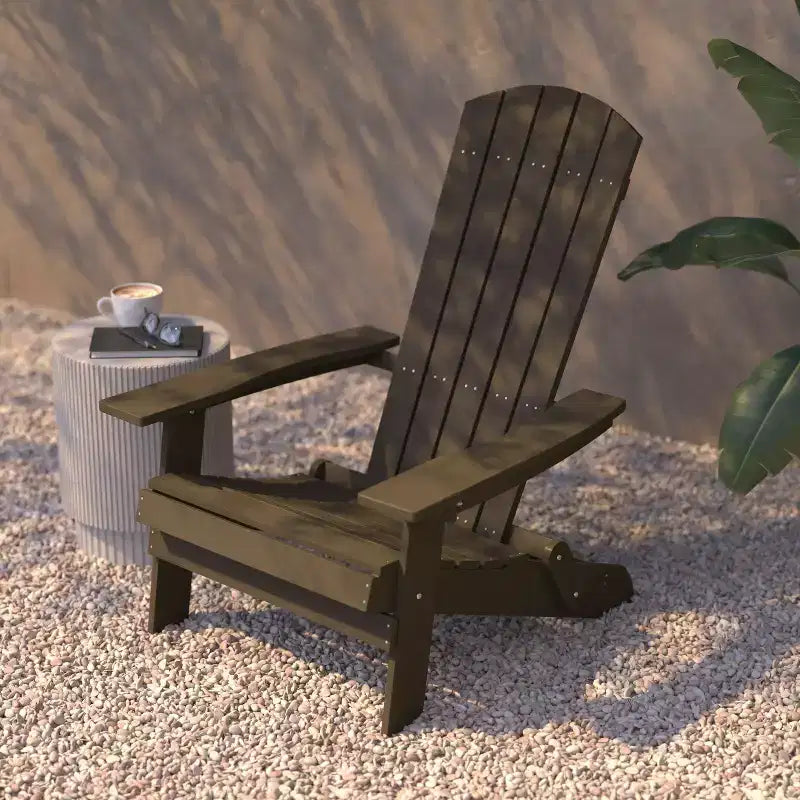 Flash Furniture Set of 4 Charlestown All-Weather Poly Resin Folding Adirondack Chair