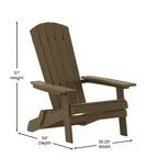 Flash Furniture Set of 4 Charlestown All-Weather Poly Resin Folding Adirondack Chair