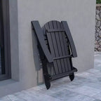 Flash Furniture Set of 4 Charlestown All-Weather Poly Resin Folding Adirondack Chair