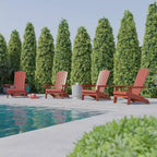 Flash Furniture Set of 4 Charlestown All-Weather Poly Resin Folding Adirondack Chair