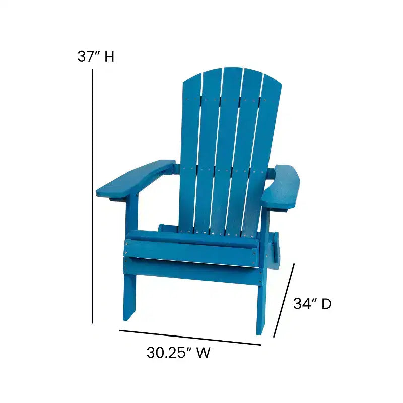 Flash Furniture Charlestown All-Weather Poly Resin Indoor/Outdoor Folding Adirondack Chair