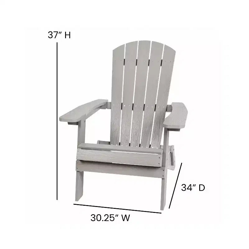 Flash Furniture Charlestown All-Weather Poly Resin Indoor/Outdoor Folding Adirondack Chair