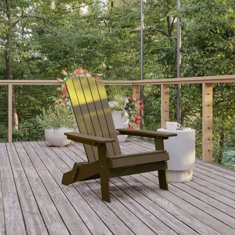 Flash Furniture Charlestown All-Weather Poly Resin Indoor/Outdoor Folding Adirondack Chair