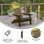 Flash Furniture Charlestown All-Weather Poly Resin Indoor/Outdoor Folding Adirondack Chair