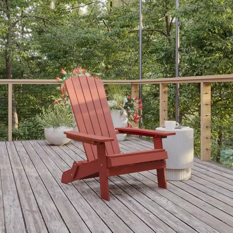 Flash Furniture Charlestown All-Weather Poly Resin Indoor/Outdoor Folding Adirondack Chair
