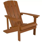 Flash Furniture 2 Pack Charlestown All-Weather Poly Resin Wood Adirondack Chairs with Side Table