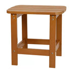 Flash Furniture 2 Pack Charlestown All-Weather Poly Resin Wood Adirondack Chairs with Side Table