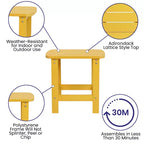 Flash Furniture 2 Pack Charlestown All-Weather Poly Resin Wood Adirondack Chairs with Side Table