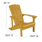 Flash Furniture 2 Pack Charlestown All-Weather Poly Resin Wood Adirondack Chairs with Side Table