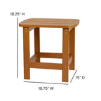 Flash Furniture 2 Pack Charlestown All-Weather Poly Resin Wood Adirondack Chairs with Side Table