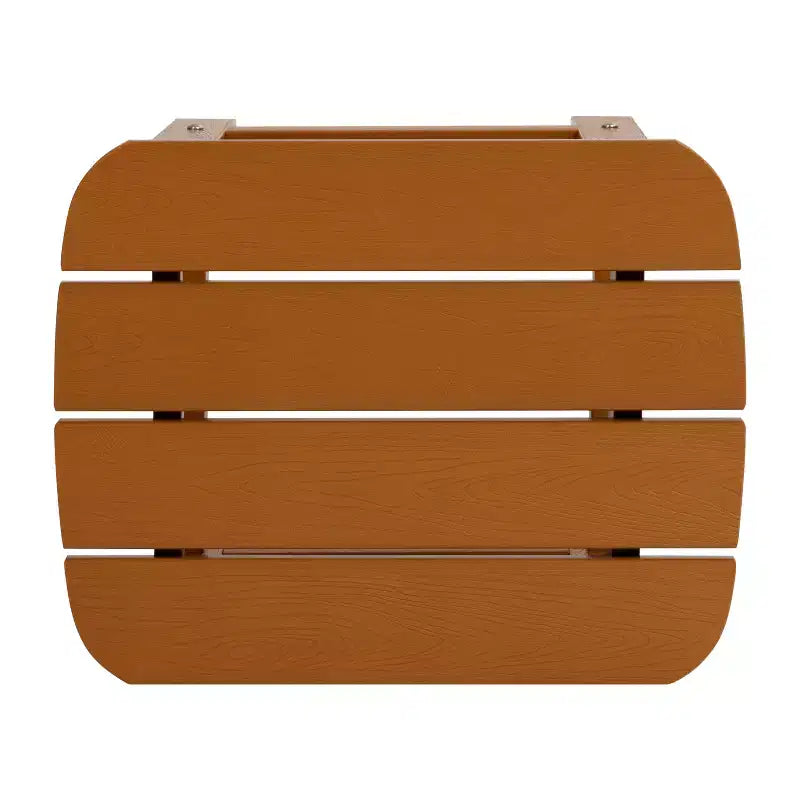 Flash Furniture 2 Pack Charlestown All-Weather Poly Resin Wood Adirondack Chairs with Side Table