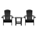 Flash Furniture Confezione da 2 sedie Adirondack pieghevoli in resina sintetica per tutte le stagioni Charlestown con tavolino laterale