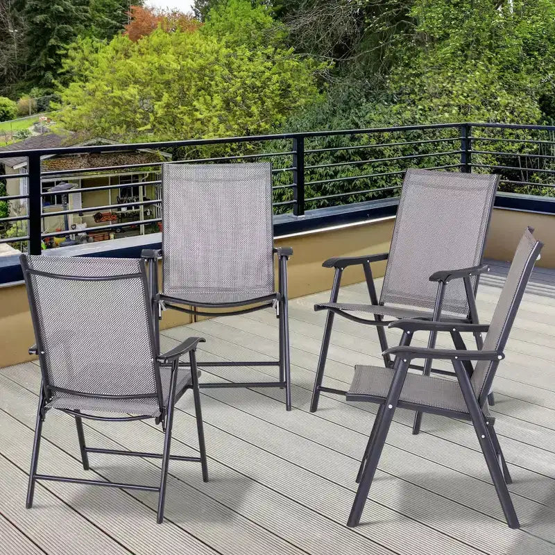 Outsunny Set di 2 Sedie Pieghevoli da Esterno, Impilabili e Portatili per Giardino, Campeggio e Viaggi