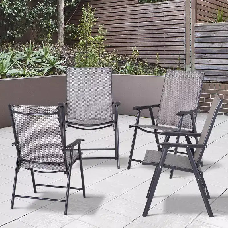 Outsunny Set di 2 Sedie Pieghevoli da Esterno, Impilabili e Portatili per Giardino, Campeggio e Viaggi