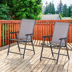 Outsunny Set di 2 Sedie Pieghevoli da Esterno, Impilabili e Portatili per Giardino, Campeggio e Viaggi