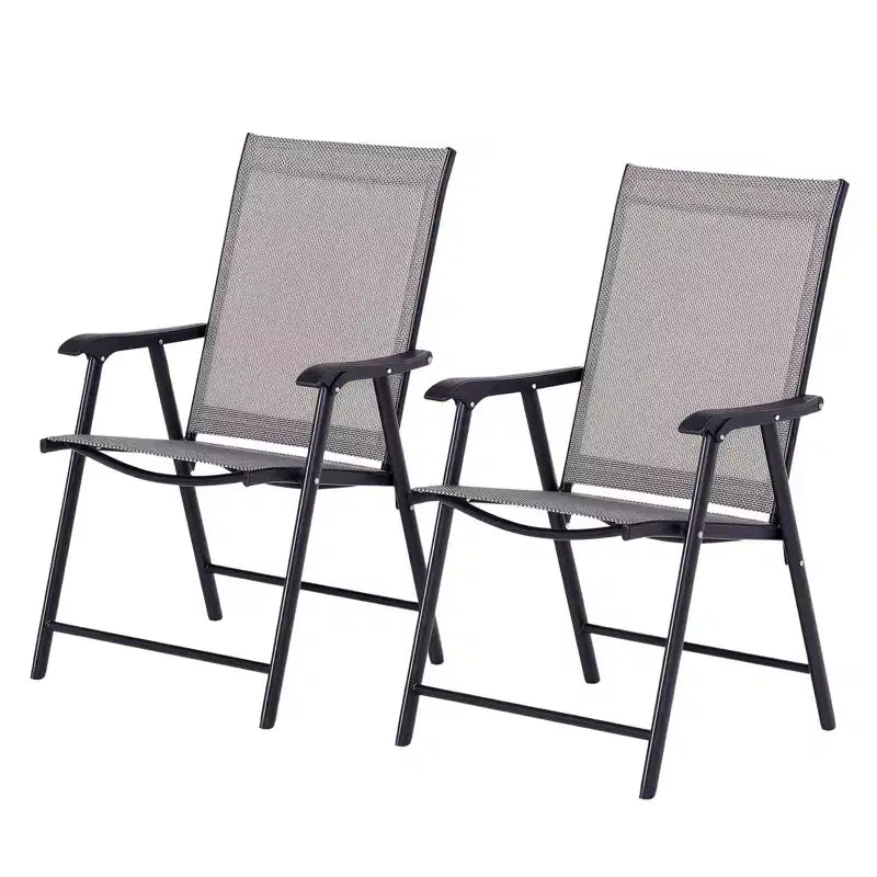 Outsunny Set di 2 Sedie Pieghevoli da Esterno, Impilabili e Portatili per Giardino, Campeggio e Viaggi