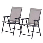 Outsunny Set di 2 Sedie Pieghevoli da Esterno, Impilabili e Portatili per Giardino, Campeggio e Viaggi