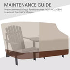 Outsunny Set of 3 Wooden Adirondack Chairs, Outdoor Double Seat with Center Table and Umbrella Hole for Patio, Backyard, Deck, Fire Pit