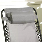 Outsunny Set of 2 Rocking Chairs Patio Lawn Chair Beach Reclining Folding Chairs with Pillow, Outdoor Portable Recliner for Camping Fishing Beach