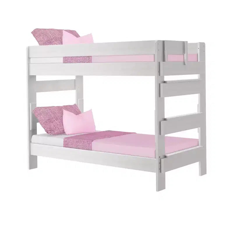 Letto a castello Max & Lily da una piazza e mezza, letti a castello in legno massello stile rustico per bambini