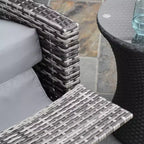 Poltrona reclinabile Outsunny Patio in rattan PE con girevole a 360°, cuscino morbido, sedia a sdraio per patio, giardino, cortile