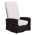 Poltrona reclinabile Outsunny Patio in rattan PE con girevole a 360°, cuscino morbido, sedia a sdraio per patio, giardino, cortile