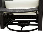 Poltrona reclinabile Outsunny Patio in rattan PE con girevole a 360°, cuscino morbido, sedia a sdraio per patio, giardino, cortile