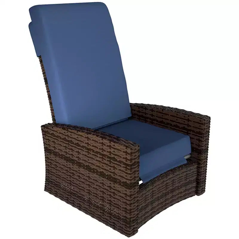 Poltrona reclinabile Outsunny Patio in rattan PE con girevole a 360°, cuscino morbido, sedia a sdraio per patio, giardino, cortile