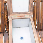 Outsunny Panca a Due Posti Adirondack in Legno con Secchiello del Ghiaccio Integrato, Tavolino, Look Rustico e Vernice Resistente alle Intemperie