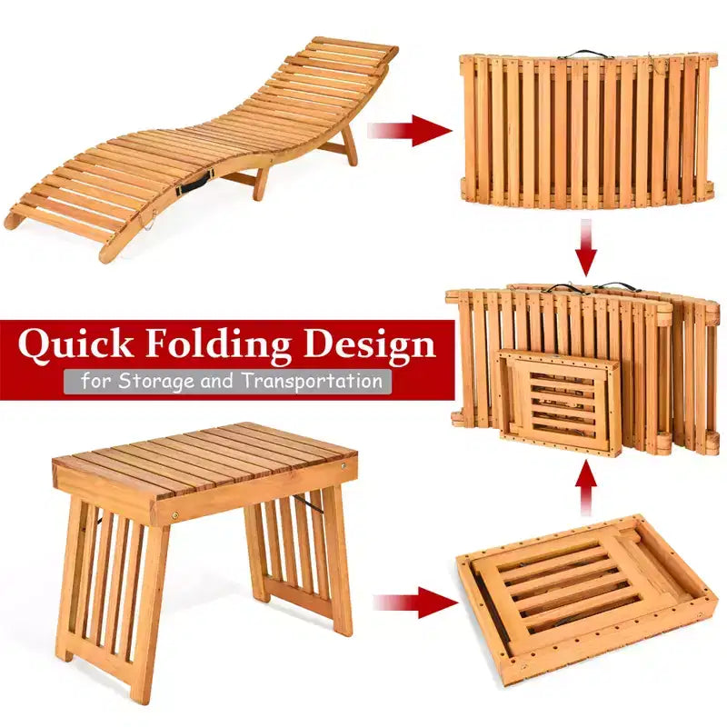 Costway Acacia Wood Rocking Chair Patio Garden Lawn W/ Cushion