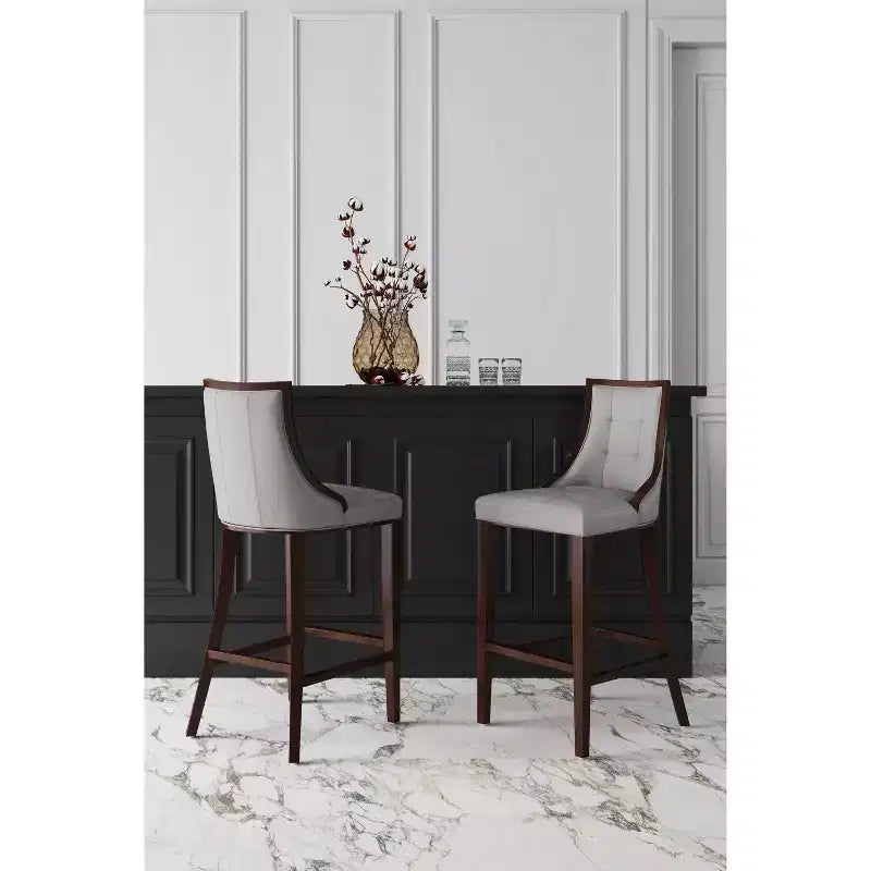 Sgabello da bar Fifth Avenue in faggio imbottito con similpelle - Manhattan Comfort