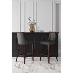 Sgabello da bar Fifth Avenue in faggio imbottito con similpelle - Manhattan Comfort