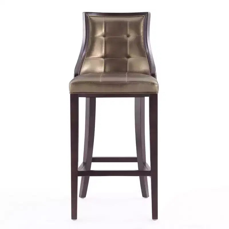 Sgabello da bar Fifth Avenue in faggio imbottito con similpelle - Manhattan Comfort