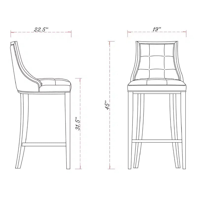 Sgabello da bar Fifth Avenue in faggio imbottito con similpelle - Manhattan Comfort