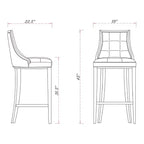 Sgabello da bar Fifth Avenue in faggio imbottito con similpelle - Manhattan Comfort