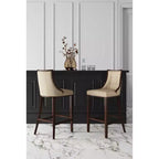Sgabello da bar Fifth Avenue in faggio imbottito con similpelle - Manhattan Comfort