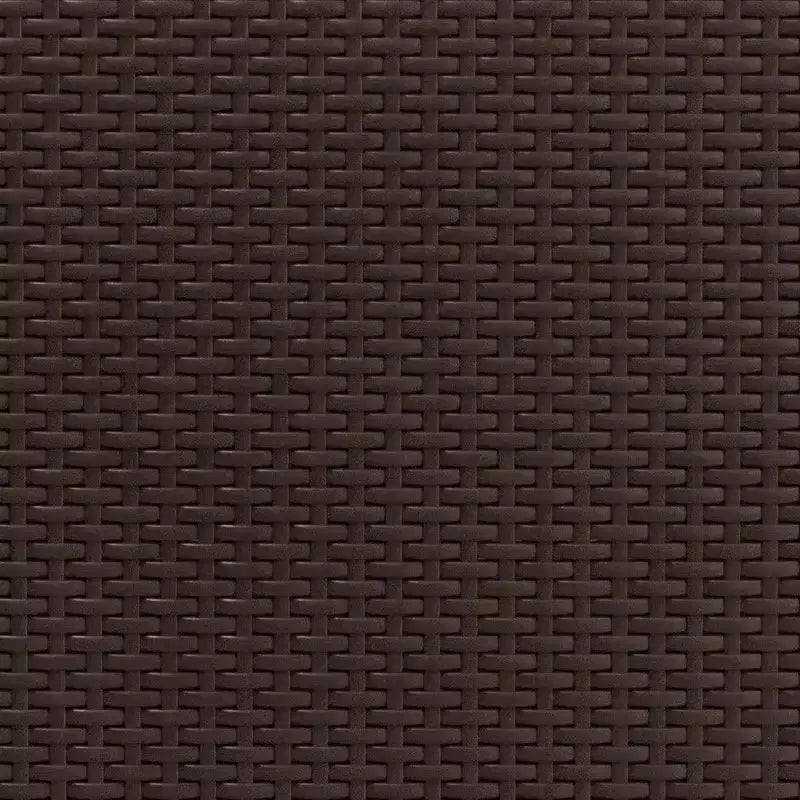 Merrick Lane Outdoor Furniture Resin Chair Chocolate Brown Faux Rattan Wicker Pattern Patio Chair With All-Weather Beige Cushion