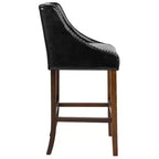 Sgabello da bar imbottito Merrick Lane, alto 76 cm, stile transizionale trapuntato con borchie decorative