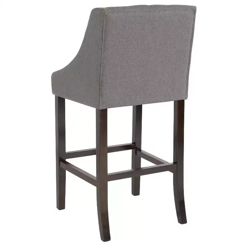 Sgabello da bar imbottito Merrick Lane, alto 76 cm, stile transizionale trapuntato con borchie decorative