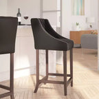 Sgabello da bar imbottito Merrick Lane, alto 76 cm, stile transizionale trapuntato con borchie decorative