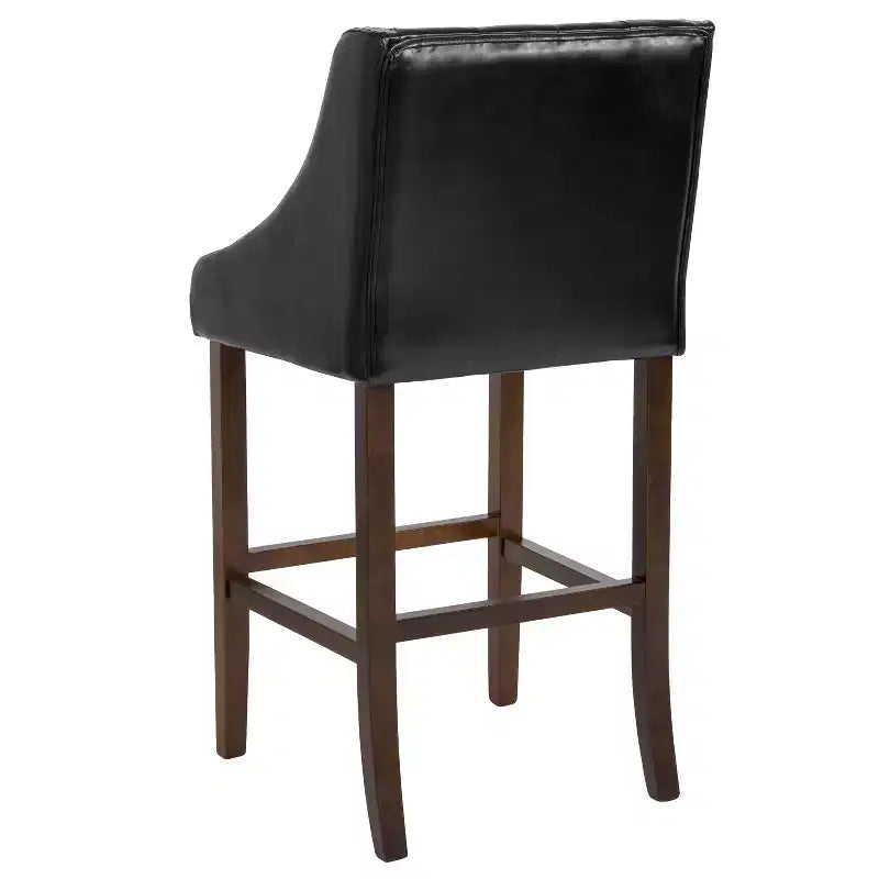 Sgabello da bar imbottito Merrick Lane, alto 76 cm, stile transizionale trapuntato con borchie decorative