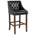 Sgabello da bar imbottito Merrick Lane, alto 76 cm, stile transizionale trapuntato con borchie decorative