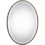 Uttermost Oval Vanity Accent Wall Mirror Modern Polished Nickel Metal Frame 20 Wide for Bathroom Bedroom Living Room Home Office